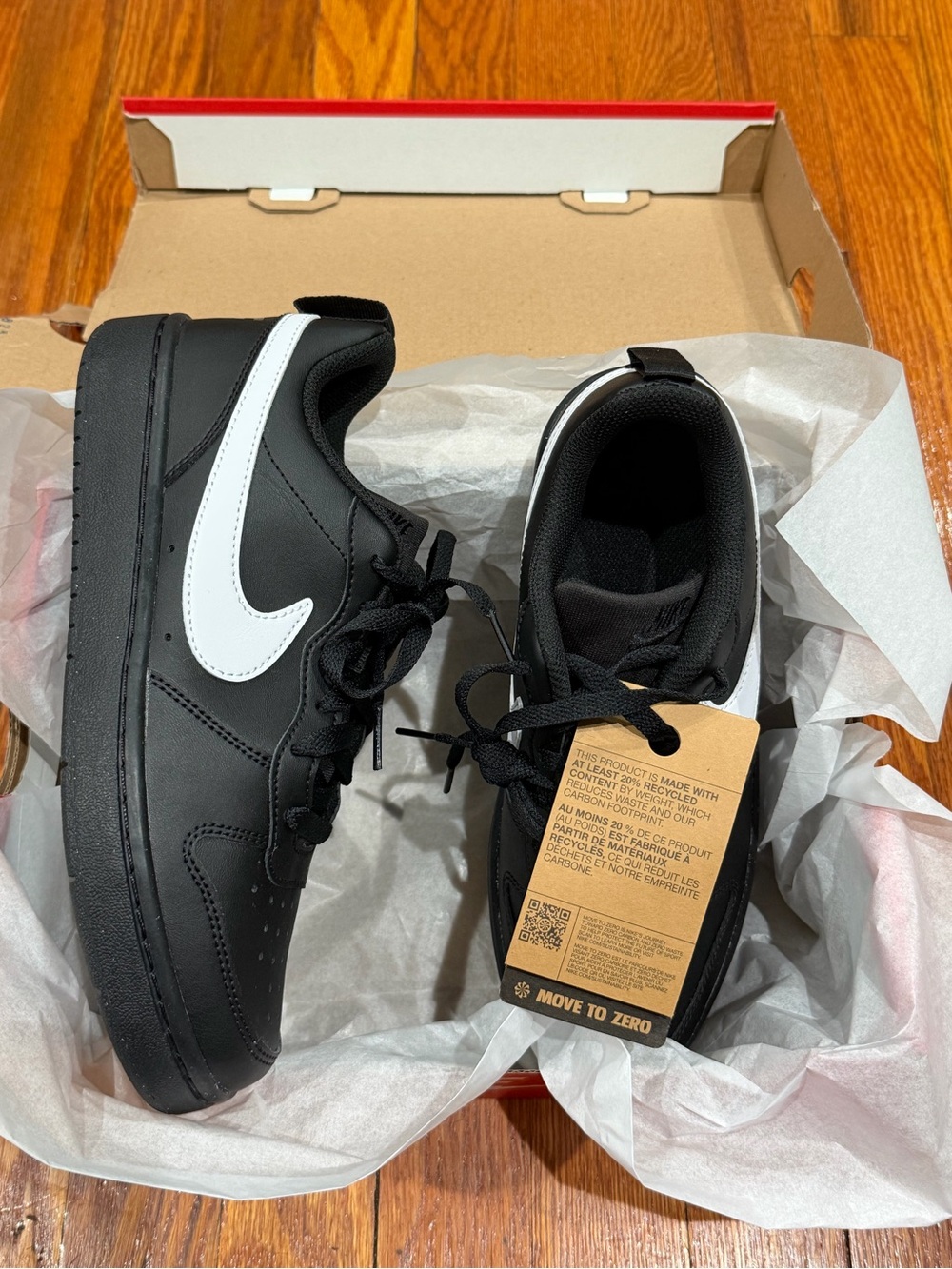 Nike Court Borough Low Recraft GS Black/White Size 6Y / UK 5.5 (DV5456-013) New